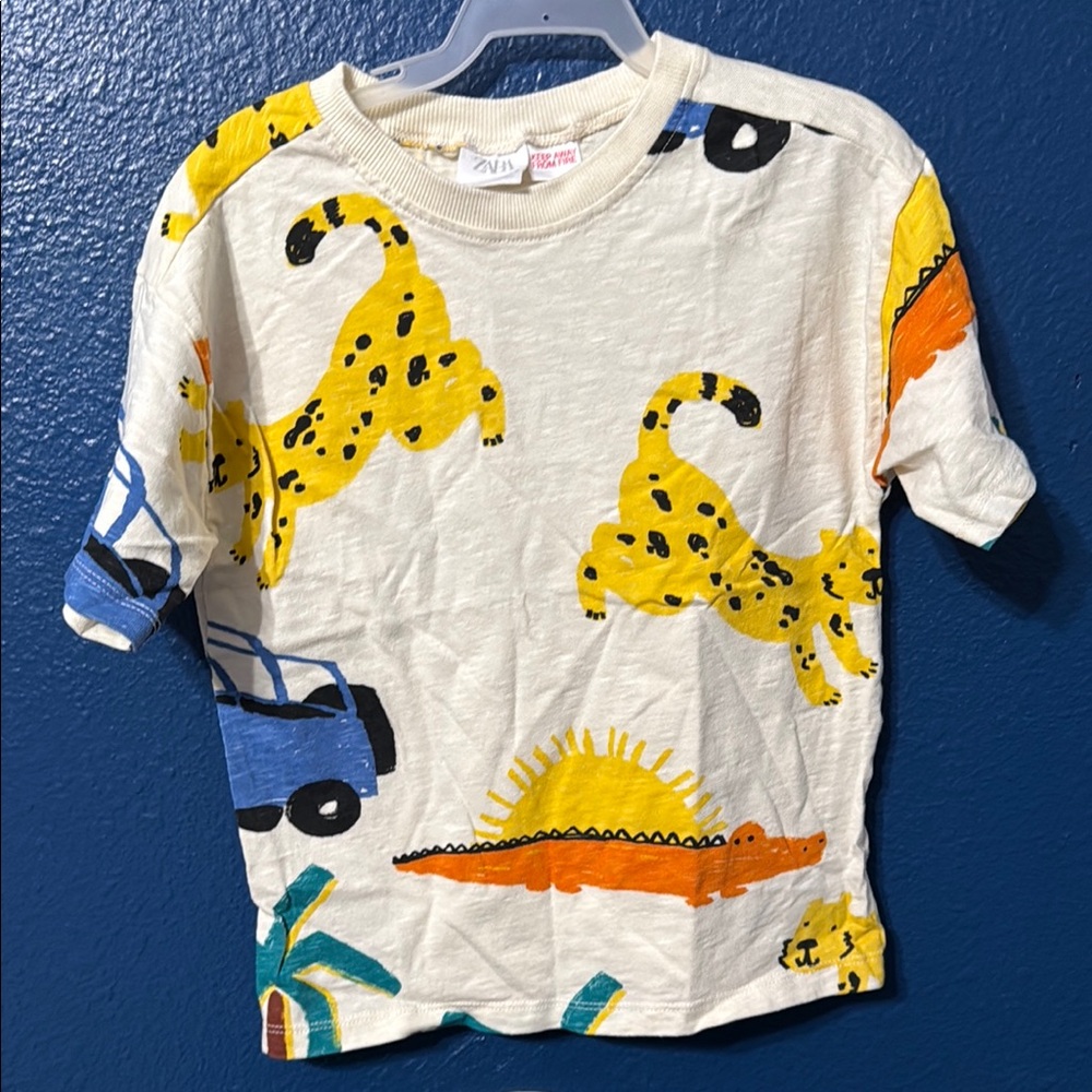 Zara Yellow and Blue Short Sleeve Tees with Playful Prints